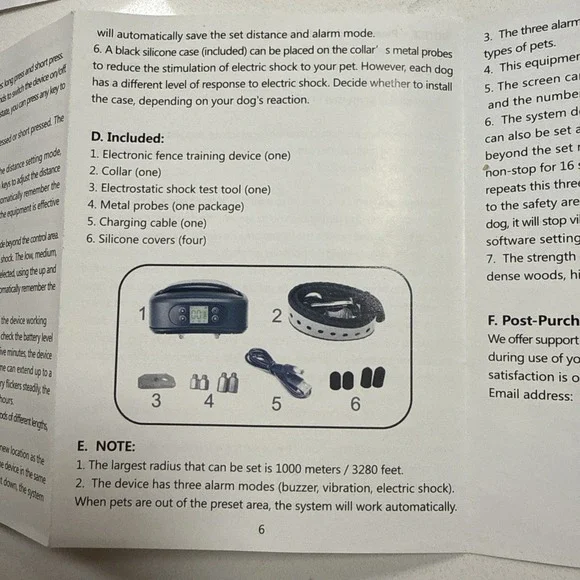 NEW WIEZ GPS Wireless Dog Collar With Fence Pet Containment 1000M Range 3 Modes - Picture 9 of 15